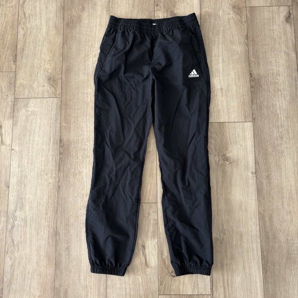 Adidas Pants Youth Large 14/16 Black Track Joggers Athletic Soccer Moisture Wick